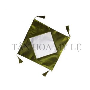 GỐI 4 GÓC TUA RUA MÀU LÁ MẠ + RUỘT GỐI