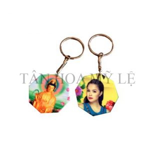 MÓC KHÓA NHỰA BÁT GIÁC IN 2 MẶT ( CÓ 9 MÀU )