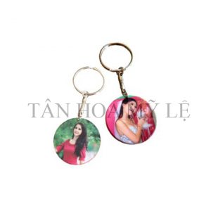 MÓC KHÓA NHỰA TRÒN IN 2 MẶT ( CÓ 9 MÀU )