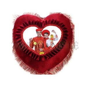 GỐI TIM VẢI NHUNG+RUỘT GỐI