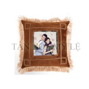 GỐI VẢI NHUNG MÀU BÒ +RUỘT GỐI