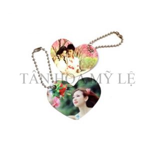 MÓC KHÓA KIM LOẠI IN HAI MẶT HÌNH TIM