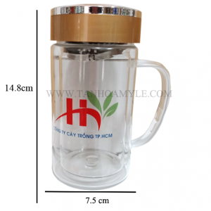 LY THỦY TINH DÀY HAI LỚP PHA TRÀ