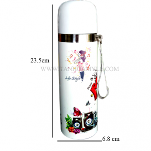 BÌNH GIỮ NHIỆT TRẮNG  DÂY TREO 500ML