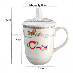 LY BẦU NẮP HOA VĂN VÀNG